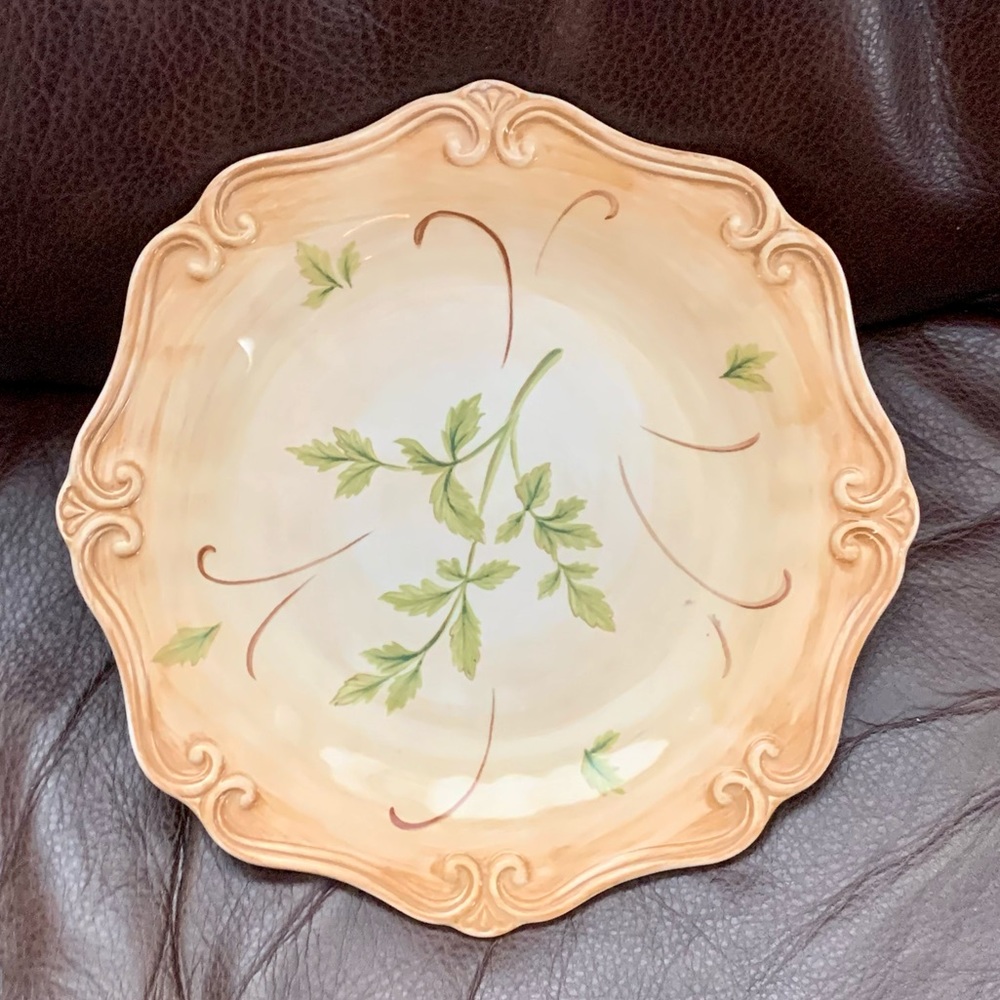 Lenox Coloré Siena Accessories 9 5/8” Salad Plate Brown with Parsley